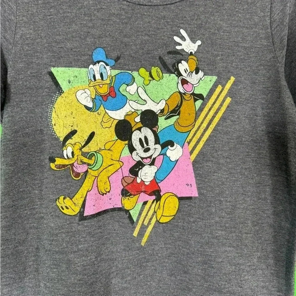 Disney Mickey & Friends Women's Large Gray Graphic Print T-Shirt - Picture 4 of 4